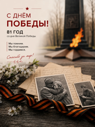 С Днём Великой Победы! С 81-й годовщиной.