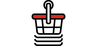 Тут же у входа оставляет корзину покупателя.